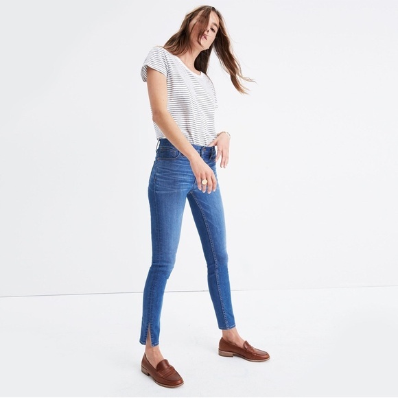 Madewell 9" High-Rise Skinny Jeans in Bonita Wash Side-Slit Edition Size 25 - Picture 4 of 16